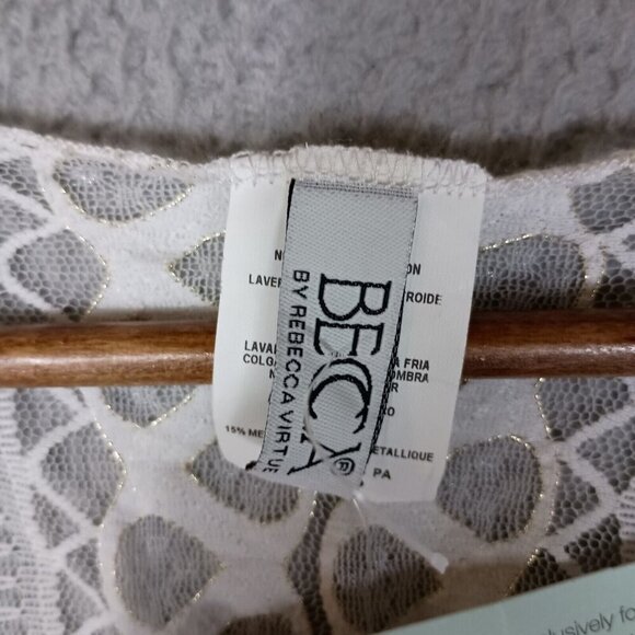 Becca Rebecca Virtue Swim Cover-Up Women XS-S Ivory Gold Tunic Top Lace Boho NWT - Picture 8 of 13
